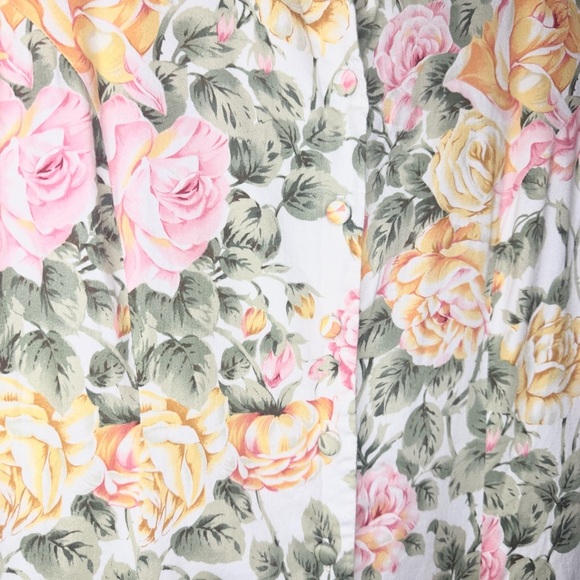 The J. Peterman Company Retro Short Sleeve Floral Midi Dress Size 14 Vintage - Picture 3 of 7